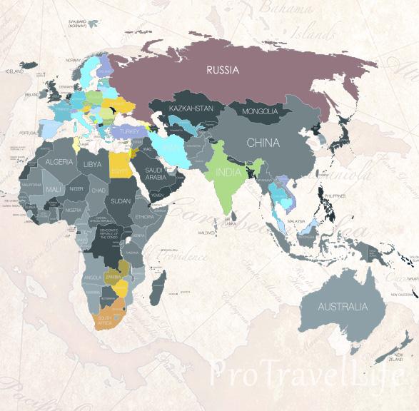 protravellife Карта посещенных стран